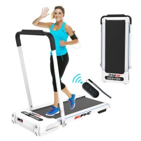 FYC 2 in 1 Under Desk Treadmill - 3.5 HP Folding Treadmill for Home, Installation-Free Foldable Treadmill Compact Electric Running Machine, Remote Con
