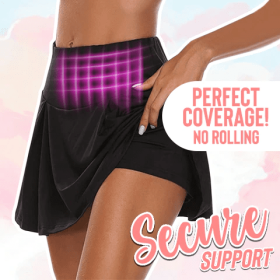 Tennis for Women Dance Fitness Solid Sports Skirts Female Tennis Running Skort Active Athletic Yoga Fitness Skirt Short (Color: black, size: M)