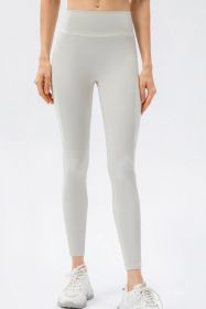 High Waist Slim Fit Long Sports Pants (Color: Light Gray, size: 2/XS)
