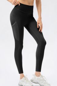 High Waist Slim Fit Long Sports Pants (Color: black, size: 8/L)