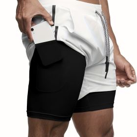 Versatile Summer Shorts with Zipper Pocket for Your Ultimate Workout (Color: White, size: XL(36))