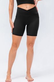 Slim Fit V-Waistband Sports Shorts (Color: black, size: 2/XS)