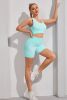 Round Neck Sports Bra and Shorts Set